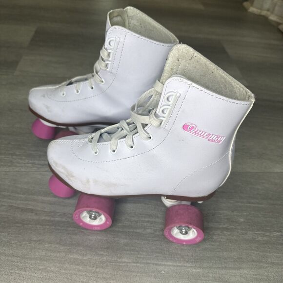 Chicago Girls Rink Roller Skate - White Youth Quad Skates - Size 3 - Picture 3 of 6